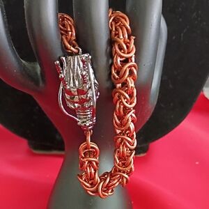 Elegant Copper Byzantine Chain Bracelet